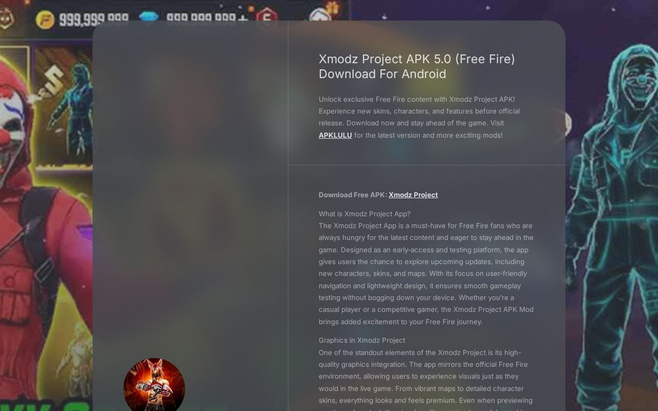 Xmodz Project APK 5.0 (Free Fire) Download For Android